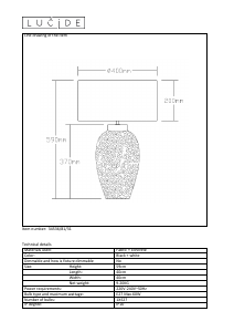 Mode d’emploi Lucide 34536/81/31 Reef Lampe