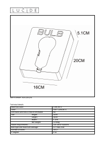 Manuale Lucide 35212/01/41 Dwight Lampada