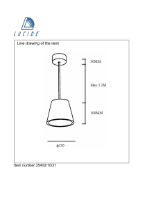 사용 설명서 Lucide 35402/10/31 Gipsy 램프