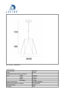 Bruksanvisning Lucide 35404/20/31 Gipsy Lampe