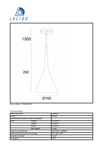 Kasutusjuhend Lucide 35406/16/31 Gipsy Lamp