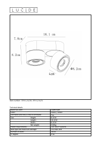 Manuale Lucide 35911/16/30 Yumiko Lampada