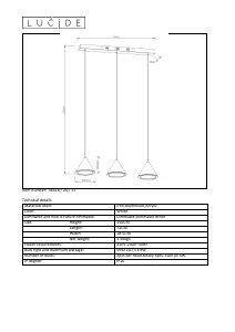 Bruksanvisning Lucide 36418/24/31 Torben led Lampe