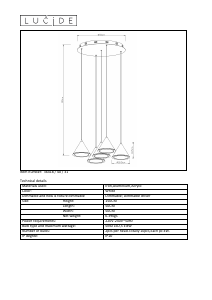 Hướng dẫn sử dụng Lucide 36418/40/31 Torben led Đèn