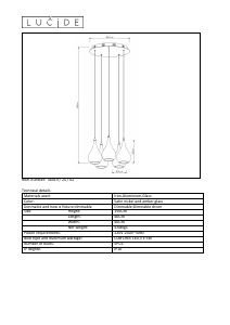 Руководство Lucide 36419/25/62 Jarich led Светильник