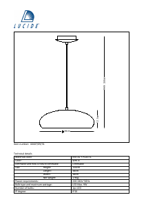 Bruksanvisning Lucide 40407/09/31 Dana Lampa