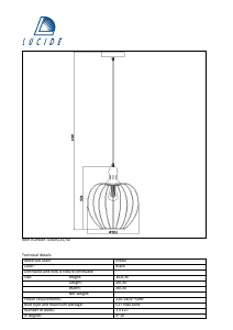 Mode d’emploi Lucide 43405/25/30 Mesh Lampe