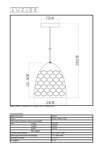 Руководство Lucide 43408/24/30 Galla Светильник