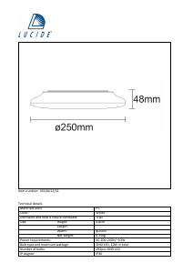 Руководство Lucide 45100/12/31 Tosis led Светильник