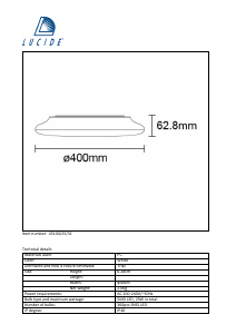 Mode d’emploi Lucide 45100/25/31 Tosis led Lampe