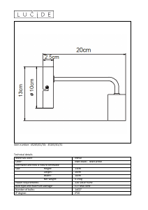 Kasutusjuhend Lucide 45265/01/30 Scott Lamp