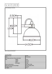 Brugsanvisning Lucide 45273/01/97 Damian Lampe