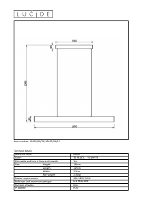 Руководство Lucide 45455/50/30 Raya led Светильник