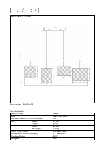 Bruksanvisning Lucide 45459/04/30 Baskett Lampa