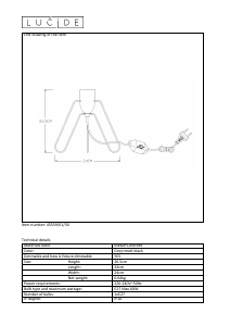 Kasutusjuhend Lucide 45559/01/30 Semih Lamp