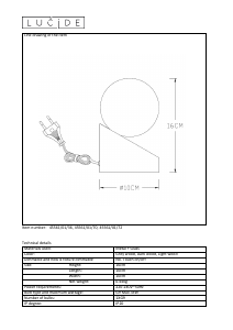 Hướng dẫn sử dụng Lucide 45561/01/36 Len Đèn