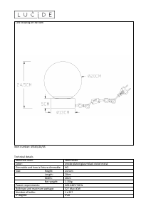 Bruksanvisning Lucide 45563/20/65 Jorit Lampa