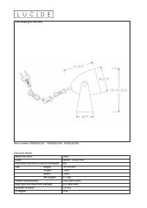 Bruksanvisning Lucide 45564/01/36 Chago Lampa