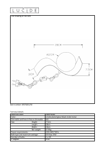 説明書 Lucide 45570/01/30 Yoni ランプ