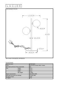 Εγχειρίδιο Lucide 45574/02/02 Tycho Λαμπτήρας