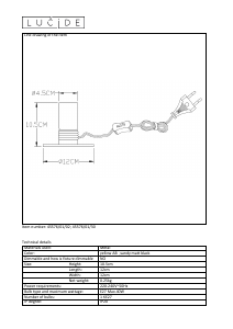 Instrukcja Lucide 45576/01/02 Marit Lampa