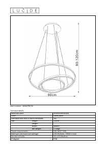 Руководство Lucide 46402/99/30 Triniti Светильник