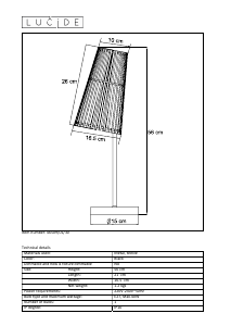 Brugsanvisning Lucide 46509/01/30 Noralie Lampe