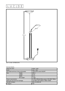 Bruksanvisning Lucide 46708/23/36 Ziggy led Lampe