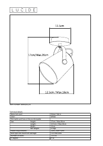 Instrukcja Lucide 46903/01/31 Edo Lampa