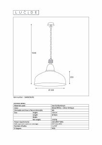 Bruksanvisning Lucide 56300/50/30 Rana Lampa