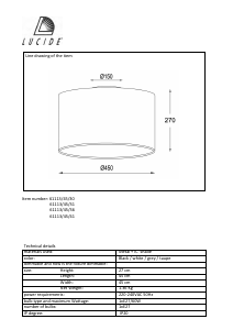 Mode d’emploi Lucide 61113/45/31 Coral Lampe