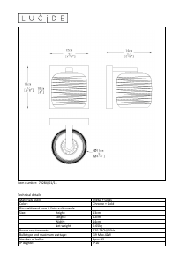 説明書 Lucide 70284/01/11 Eryn ランプ