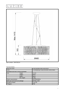 Bruksanvisning Lucide 70477/07/11 Viro Lampa