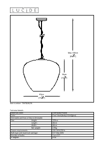 Manual de uso Lucide 70478/40/01 Soufian Lámpara