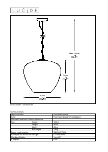 Mode d’emploi Lucide 70478/40/65 Soufian Lampe