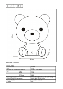 Manual Lucide 71590/03/31 Dodo bear Lampă