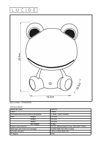 사용 설명서 Lucide 71592/03/85 Dodo frog 램프