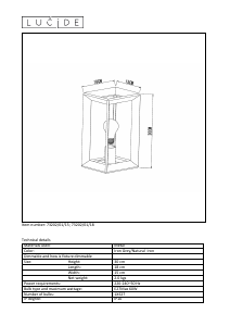 Manual Lucide 73202/01/18 Thor Lampă