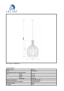 Manuale Lucide 73400/01/30 Mikaela Lampada