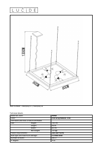 Manuale Lucide 73403/04/15 Thor Lampada