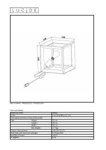 Manual Lucide 73502/01/15 Thor Lampă