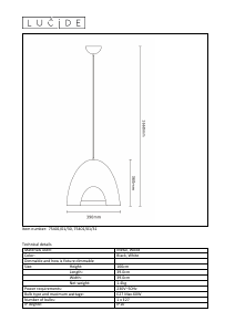 Kasutusjuhend Lucide 75401/01/30 Gaillon Lamp