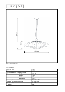 Manual de uso Lucide 76462/73/31 Jella Lámpara