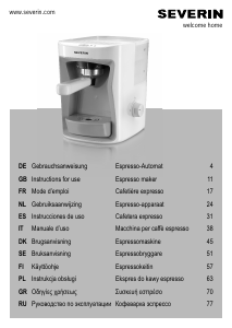 Manuale Severin KA 5991 Macchina per espresso