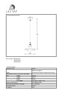 说明书 Lucide78310/25/31 Bistro灯
