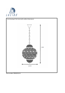 Руководство Lucide 78365/01/14 Djerba Светильник