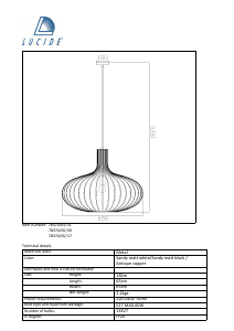 Hướng dẫn sử dụng Lucide 78374/65/17 Manuela Đèn