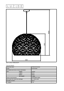 Руководство Lucide 78382/40/97 Byrsa Светильник