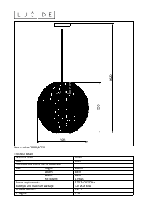 Instrukcja Lucide 78383/40/30 Tahar Lampa