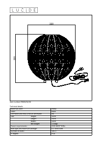 Руководство Lucide 78583/34/30 Tahar Светильник